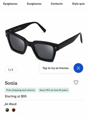 Warby Parker Sonia Sunglasses in Jet Black